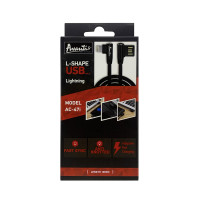 Кабель Avantis AC-47i L-Shape USB – Lightning- чорний
