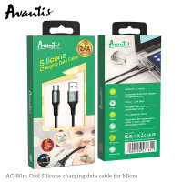 Кабель Avantis AC-80m Cool Silicone USB – Micro- чорний