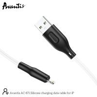 Кабель Avantis AC-87i Silicone USB – Lightning- чорно-білий