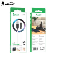 Кабель Avantis AC-87i Silicone USB – Lightning- чорно-білий