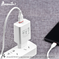Мережевий зарядний пристрій Avantis A425 QC3.0 (1USB/3A/18W) + USB кабель Micro- білий