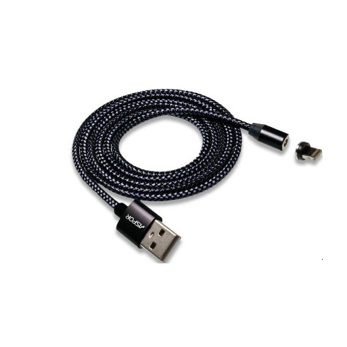 Кабель Aspor 360 Pro USB – Lightning 2.4A/1м magnetic- чорний