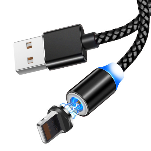 Кабель Aspor 360 Pro USB – Lightning 2.4A/1м magnetic- чорний