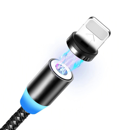 Кабель Aspor 360 Pro USB – Lightning 2.4A/1м magnetic- чорний