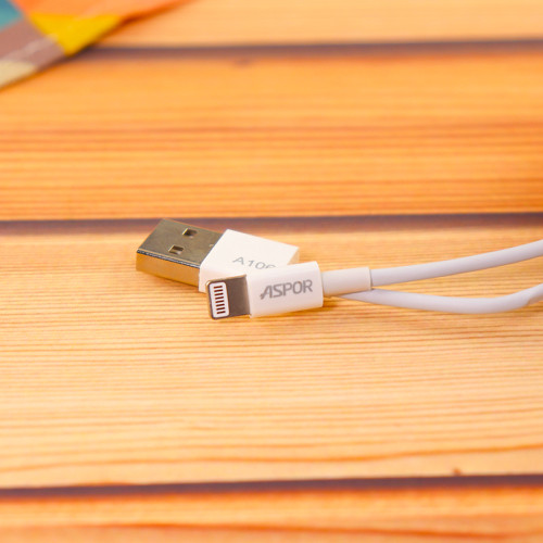Кабель Aspor A106 Eco USB – Lightning 2.1A/1.2м- білий