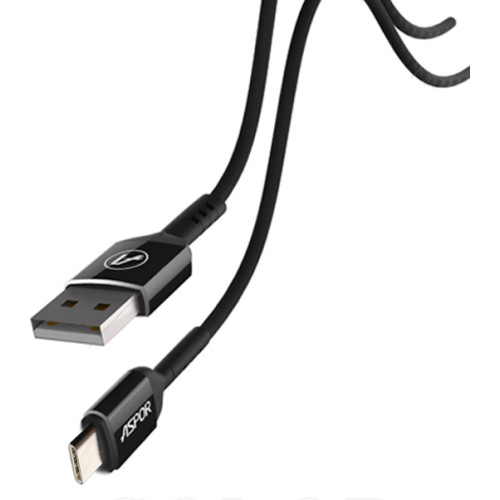 Кабель Aspor A123 USB – Type-C 2.1A/1.2м- чорний