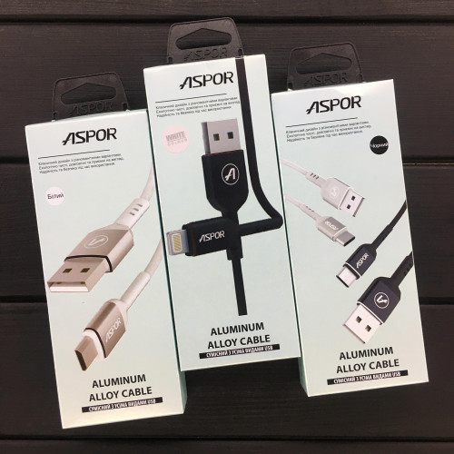 Кабель Aspor A123 USB – Type-C 2.1A/1.2м- чорний