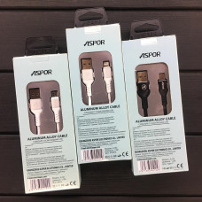 Кабель Aspor A123 USB – Type-C 2.1A/1.2м- черный