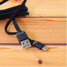 Кабель Aspor A137 Nylon USB – Type-C 2.4 A 1.2м- черный