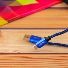 Кабель Aspor A173 USB – Micro 3A/0.3м- синий