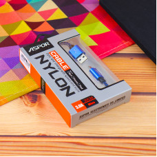Кабель Aspor A173 USB – Micro 3A/0.3м- синий