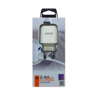 Сетевое зарядное устройство Aspor A829 2USB/2.4A- белый 