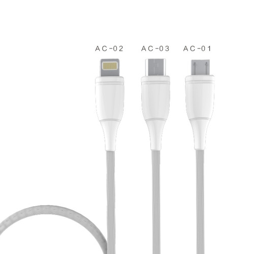 Мережевий зарядний пристрій Aspor A833 3 USB/3.4A + USB кабель Lightning- білий