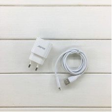 Мережевий зарядний пристрій Aspor A818 Plus 2.4A iQ + USB кабель Lightning- білий