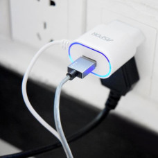 Мережевий зарядний пристрій Aspor A802 1USB/1A LED + USB кабель Lightning- білий