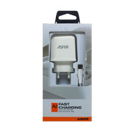 Мережевий зарядний пристрій Aspor A829 2USB/2.4A + USB кабель Type-C- білий