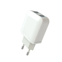 Мережевий зарядний пристрій Aspor A829 2USB/2.4A + USB кабель Lightning- білий