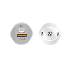 Автомобільний зарядний пристрій Aspor A901 блочок (QC3.0/18W) LED- білий