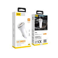 Автомобільний зарядний пристрій Aspor A901 блочок (QC3.0/18W) LED- білий