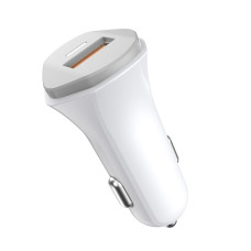 Автомобільний зарядний пристрій Aspor A901 (QC3.0/18W) LED + USB кабель Micro- білий