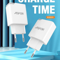 Сетевое зарядное устройство Aspor A823 2USB/2.4A + USB кабель Micro- белый 