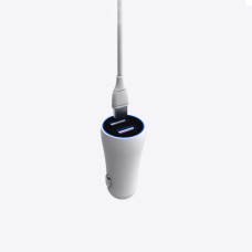 Автомобільний зарядний пристрій Aspor A902C (2USB/2.4A) + USB кабель Lightning- білий