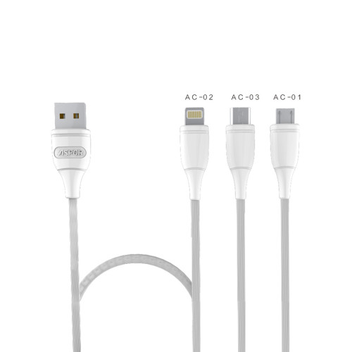Автомобільний зарядний пристрій Aspor A902C (2USB/2.4A) + USB кабель Micro- білий
