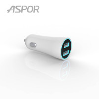 Автомобільний зарядний пристрій Aspor A902C (2USB/2.4A) + USB кабель Micro- білий