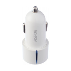 Автомобільний зарядний пристрій Aspor A905 (2USB/2.4A)- білий