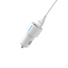 Автомобільний зарядний пристрій Aspor A905 (2USB/2.4A) + USB кабель Lightning- білий