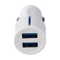 Автомобільний зарядний пристрій Aspor A905 (2USB/2.4A) + USB кабель Lightning- білий