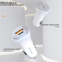 Автомобильное зарядное устройство Aspor A907 (USB/USB-C/3A/20W)- белый