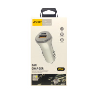 Автомобильное зарядное устройство Aspor A907 (USB/USB-C/3A/20W)- белый