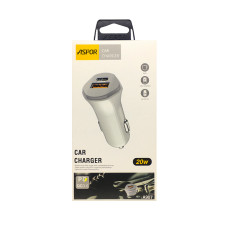 Автомобільний зарядний пристрій Aspor A907 (USB/USB-C/3A/20W)- білий