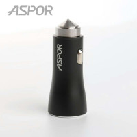 Автомобильное зарядное устройство Aspor A918 metal (2USB/3.4A) LED- черный