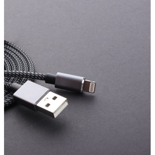 Кабель Aspor A132 Nylon USB – Lightning 2.4A/1.2м- чорний