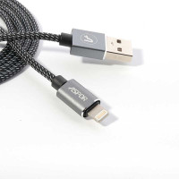 Кабель Aspor A132 Nylon USB – Lightning 2.4A/1.2м- черный