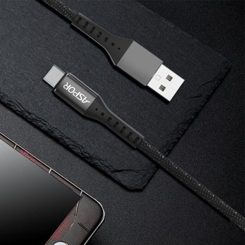 Кабель Aspor A168 USB – Type-C 2.4A/1м- чорний