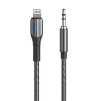 AUX кабель Aspor A232 (3.5мм to Lightning/1.2м)- черный