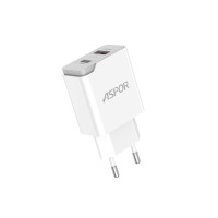 Мережевий зарядний пристрій Aspor A826 PD (20W/USB/Type-C) + кабель USB – Type-C- білий