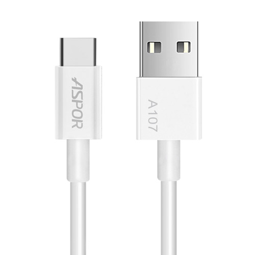 Кабель Aspor A107 USB – Type-C 3A/1.2м- білий