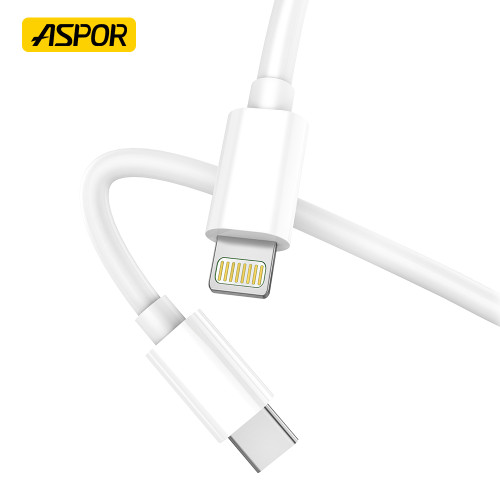 Кабель Aspor A109PD L Type-C – Lightning 27W/2м- белый