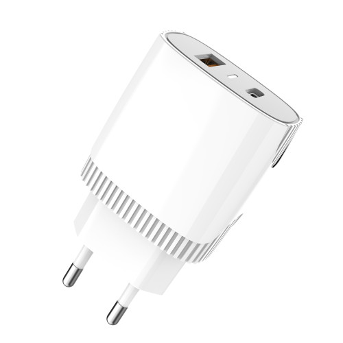 Мережевий зарядний пристрій Aspor A816 PD + QC Fast Charger 2в1 Type-C + Type-C- білий