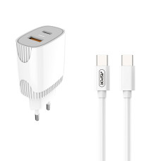 Мережевий зарядний пристрій Aspor A816 PD + QC Fast Charger 2в1 Type-C + Type-C- білий