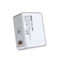 Сетевое зарядное устройство Aspor A839 45W PD QC (UCB C+A) 2в1 Type-C + Type-C- белый