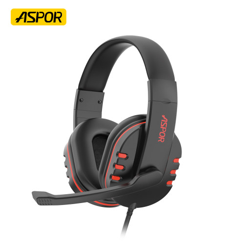 Навушники з мікрофоном Aspor A216- чорно-червоний
