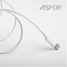 Кабель Aspor A172 USB – Lightning (2.1A/1.2м)- білий