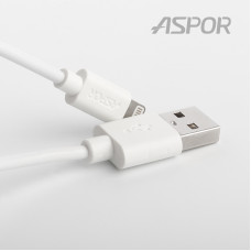 Кабель Aspor A172 USB – Lightning (2.1A/1.2м)- білий