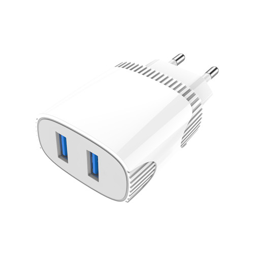 Мережевий зарядний пристрій Aspor A811 (2USB/2.4A) + кабель USB – Lightning- білий