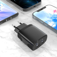 Мережевий зарядний пристрій Aspor A811 (2USB/2.4A) + кабель USB – Lightning- чорний